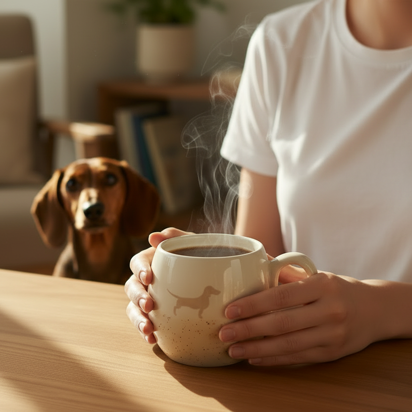 Tasse Dackel Sand