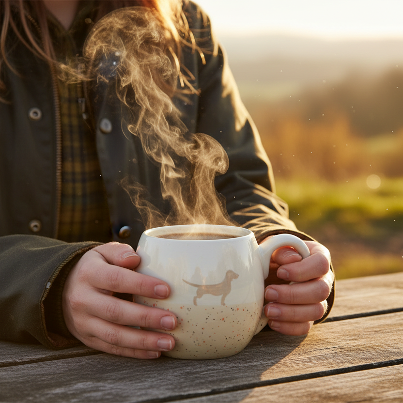 Tasse Dackel Sand