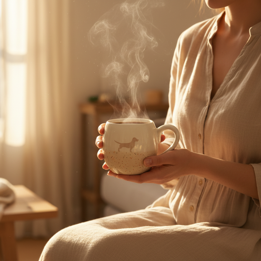Tasse Dackel Sand