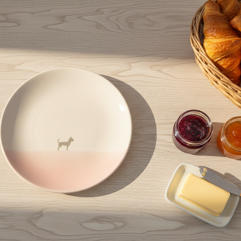 Teller Lieblingshund Powder Rose