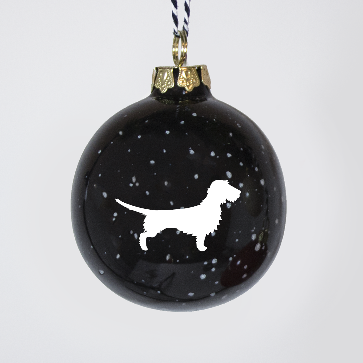 Christmas tree bauble dachshund sand large