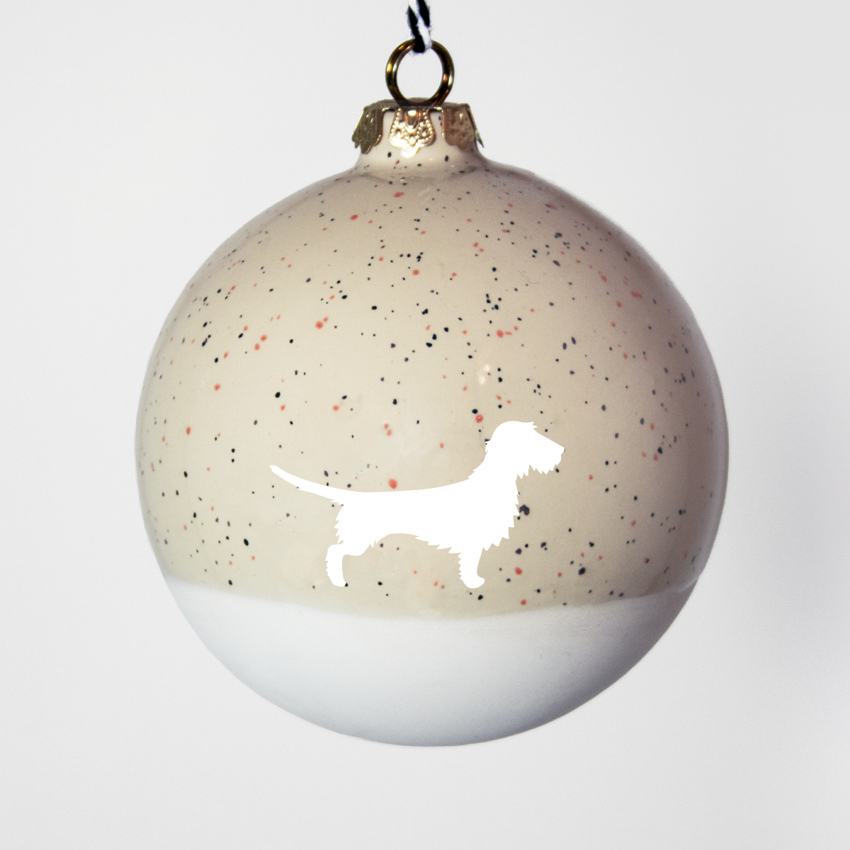 Christmas tree bauble dachshund sand large