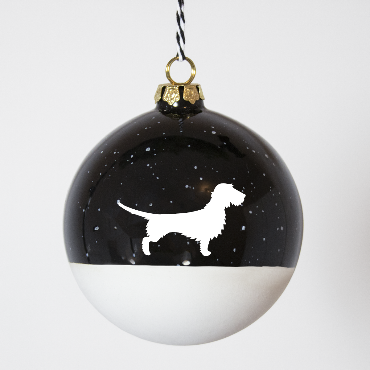 Christmas tree bauble dachshund sand large