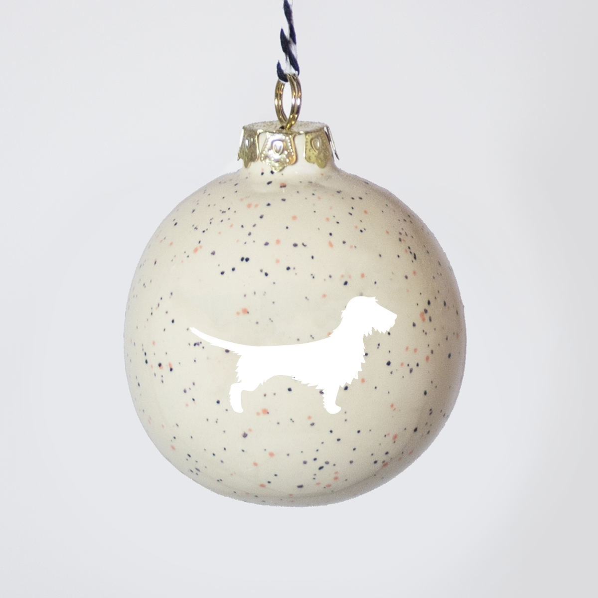 Christmas tree bauble dachshund sand large