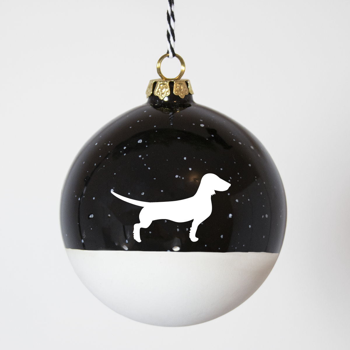 Christmas tree bauble dachshund sand large