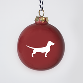 Christmas tree bauble dachshund sand large