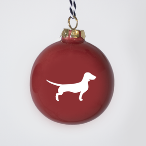 Christmas tree bauble dachshund sand large