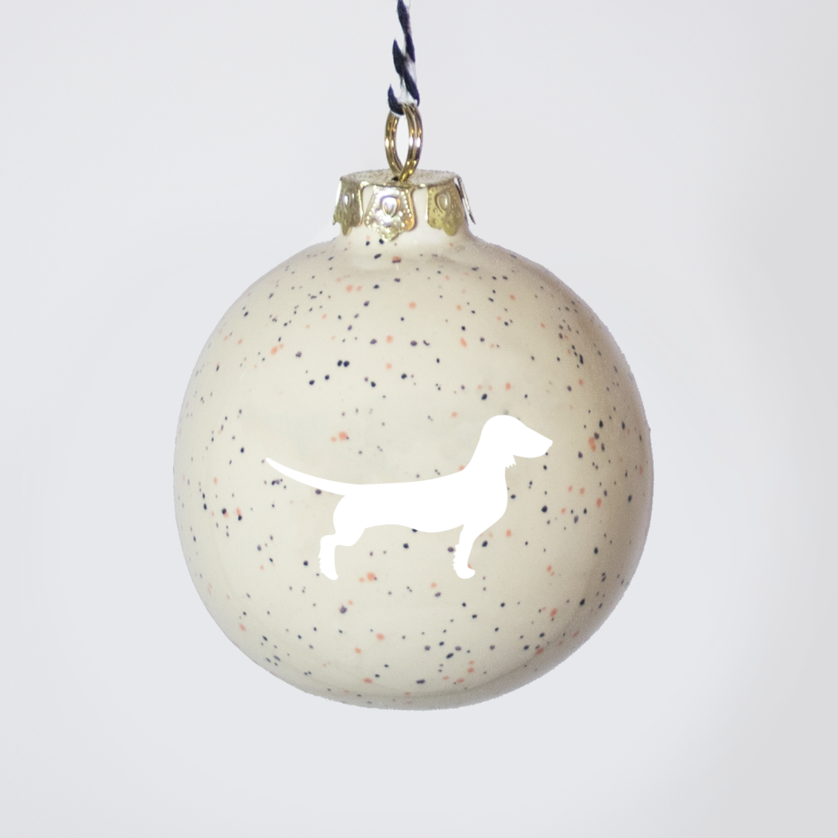 Christmas tree bauble dachshund sand large