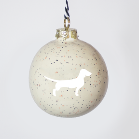 Christmas tree bauble dachshund sand large