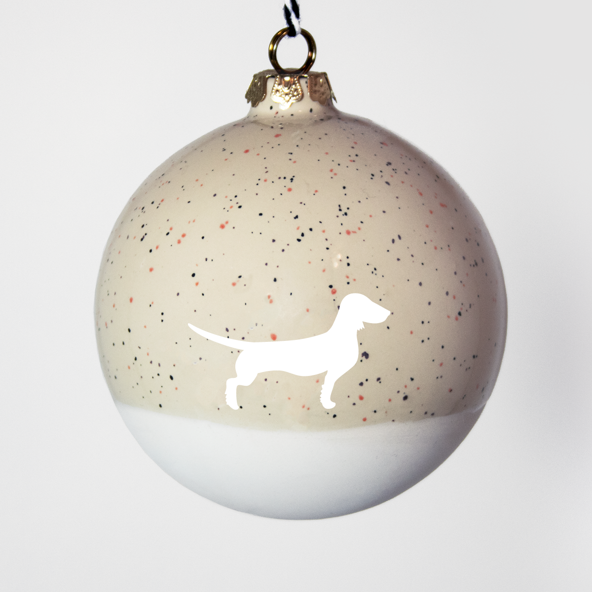 Christmas tree bauble dachshund sand large