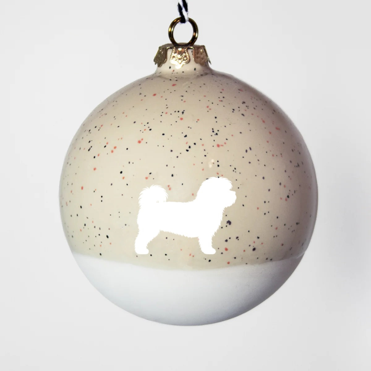 Christbaumkugel XL Lieblingshund Sand