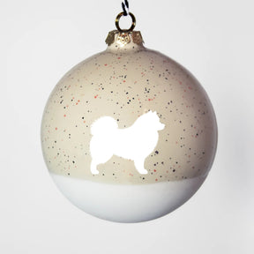 Christbaumkugel XL Lieblingshund Sand