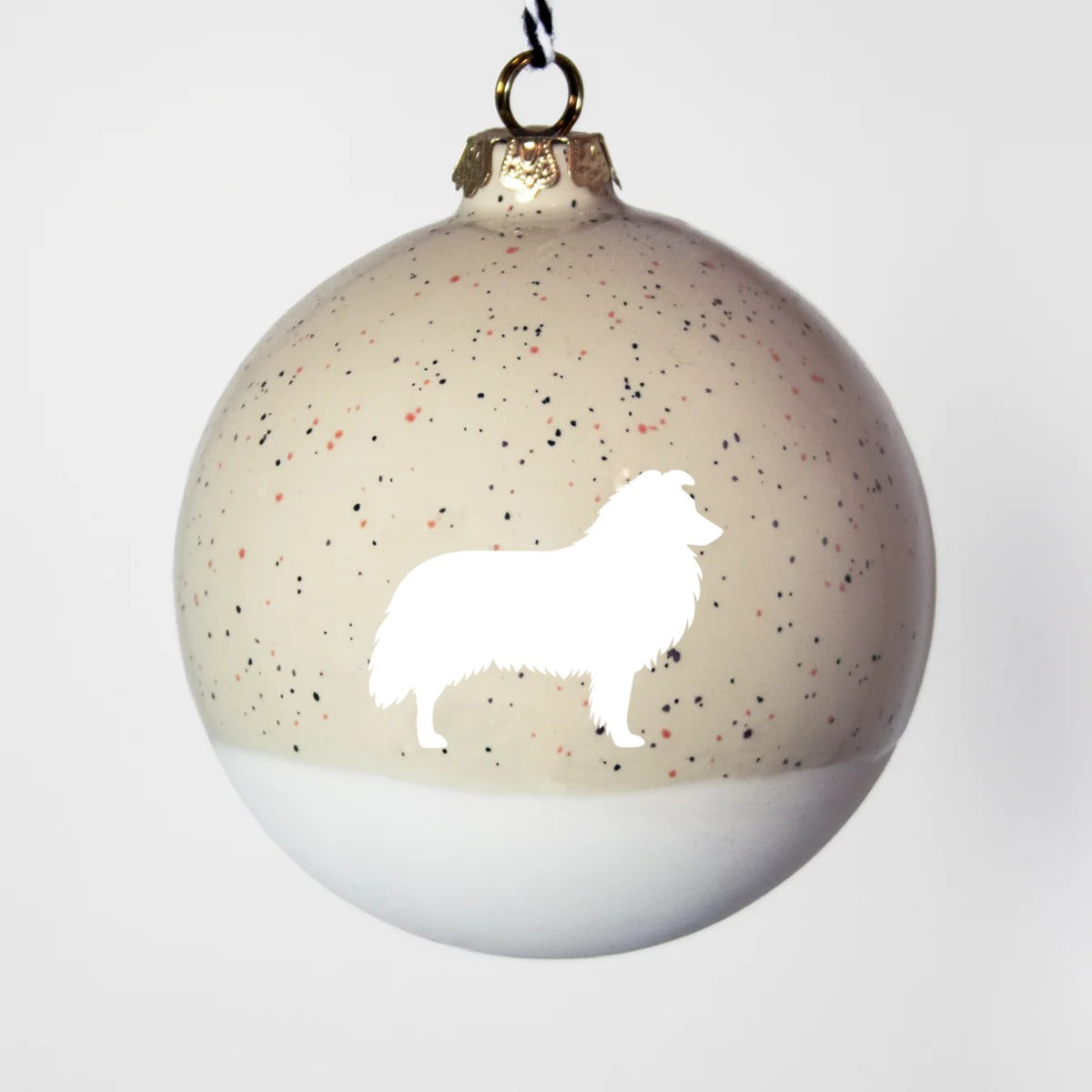 Christbaumkugel XL Lieblingshund Sand