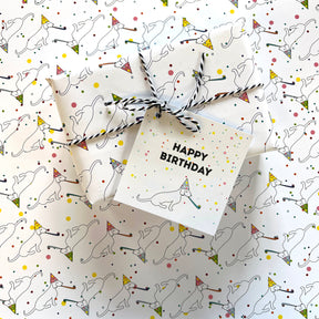 Grußkarte „Happy Birthday“ Party Dackel